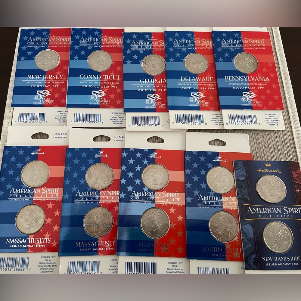 Uncirculated quarters from 1999 and 2000